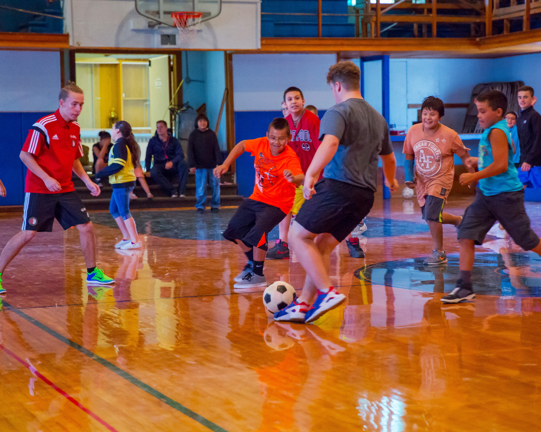 Salford Lads teach Soccer Skills at Red Cloud High School